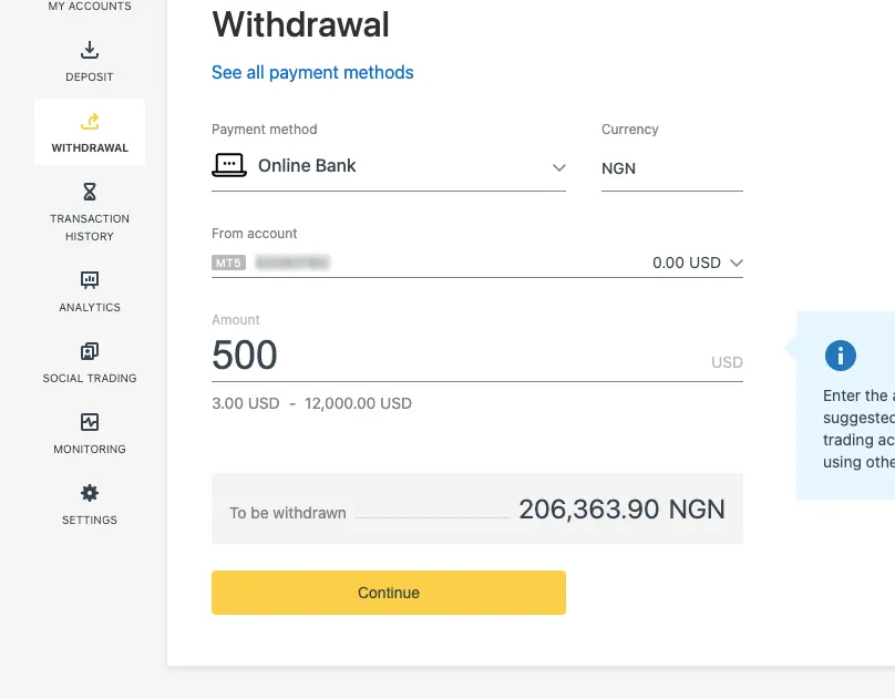 Withdrawal Functionality